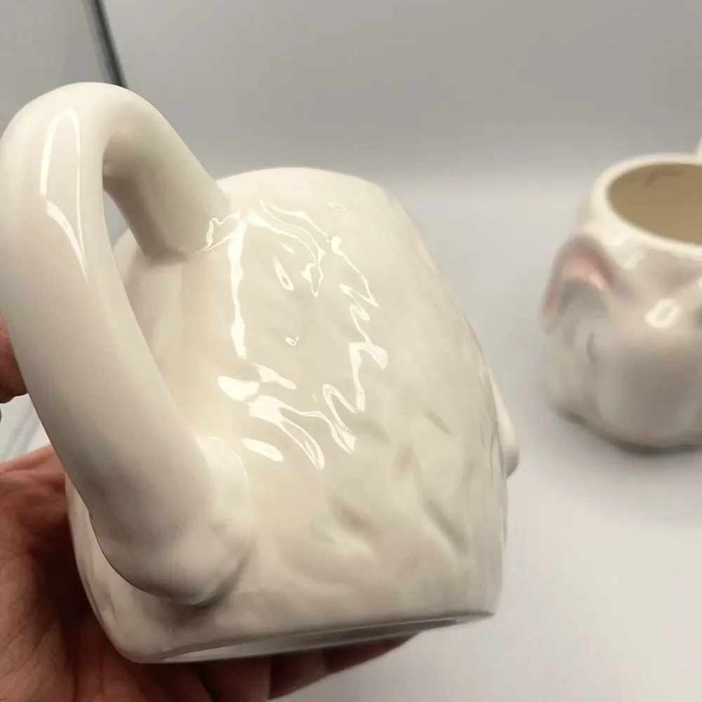 2 Williams Sonoma Figural Bunny Rabbit Mug 